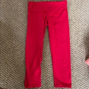 Red Lululemon Crop Leggings